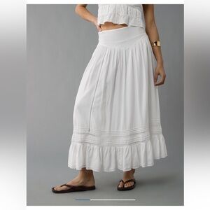 American Eagle Outfitters White Maxi A-Line Skirt